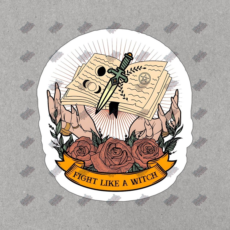 Fight Like a Witch Vinyl Sticker Witchcraft Decal Boho Aesthetic #545786