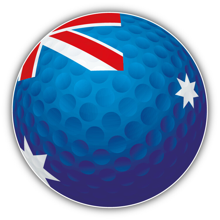 Australia Flag Golf Ball Car Bumper Sticker Decal “SIZES”