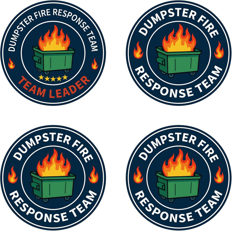 24-Pack Waterproof Dumpster Fire Response Team Vinyl Stickers for Various Uses gallery