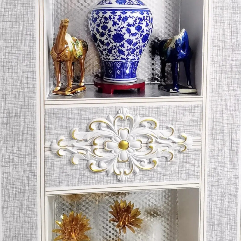1X Plastic Carved Applique Decor Self-adhesive Furniture Decal Wall Door Sticker gallery