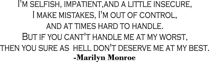I’m Selfish – Marilyn Monroe Vinyl Decal Home Décor #3 8″ x 27″