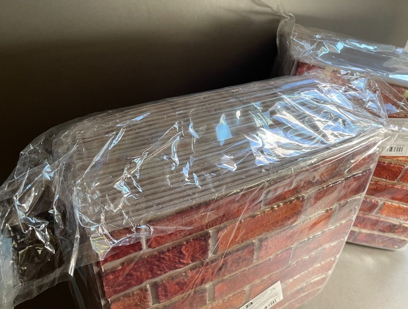 48 Pcs 11.75" x 11.75" Faux Mini Brick 3.875" x 1.25" Peel 'N Stick Wall Squares gallery