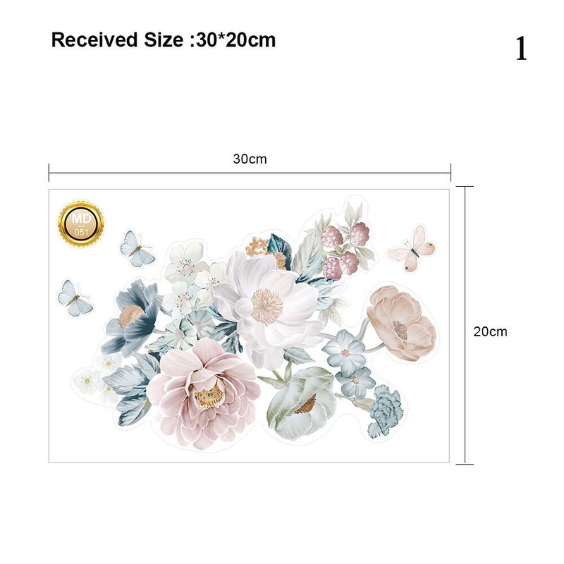 Romantic Flowers Decals Wall Decal Refrigerator Stickers Toilet Stickers PVC✔