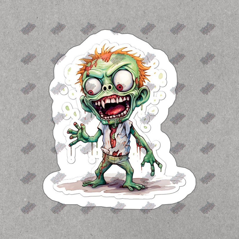 Creepy Cute Zombie Vinyl Sticker Perfect for Laptops, Water Bottles, #988388