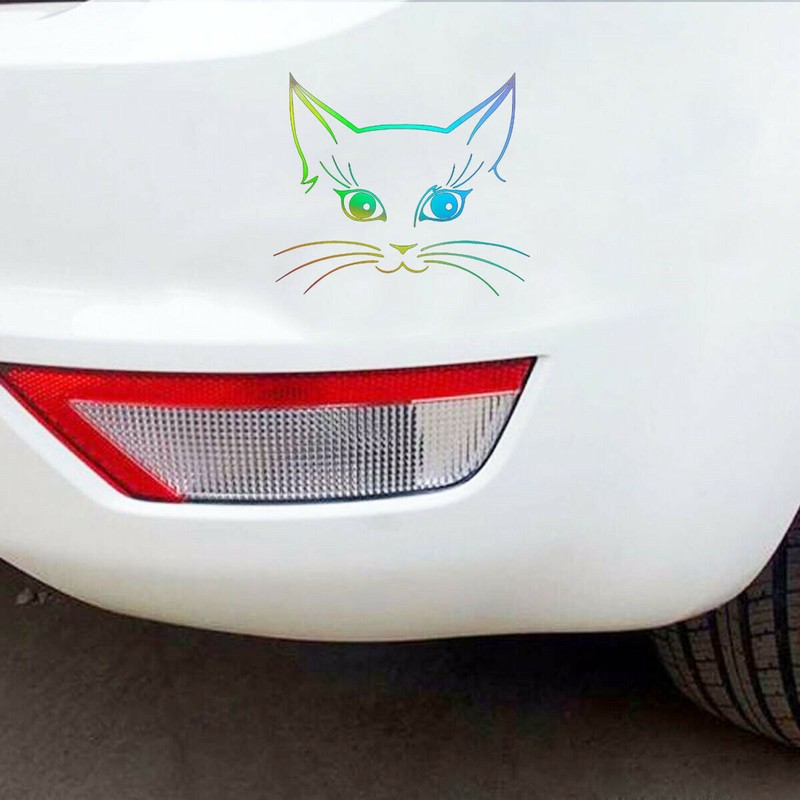 1pcs Cat Face Stickers Window Vinyl Truck Laptop Car Motorcycle Bumper Decal gallery