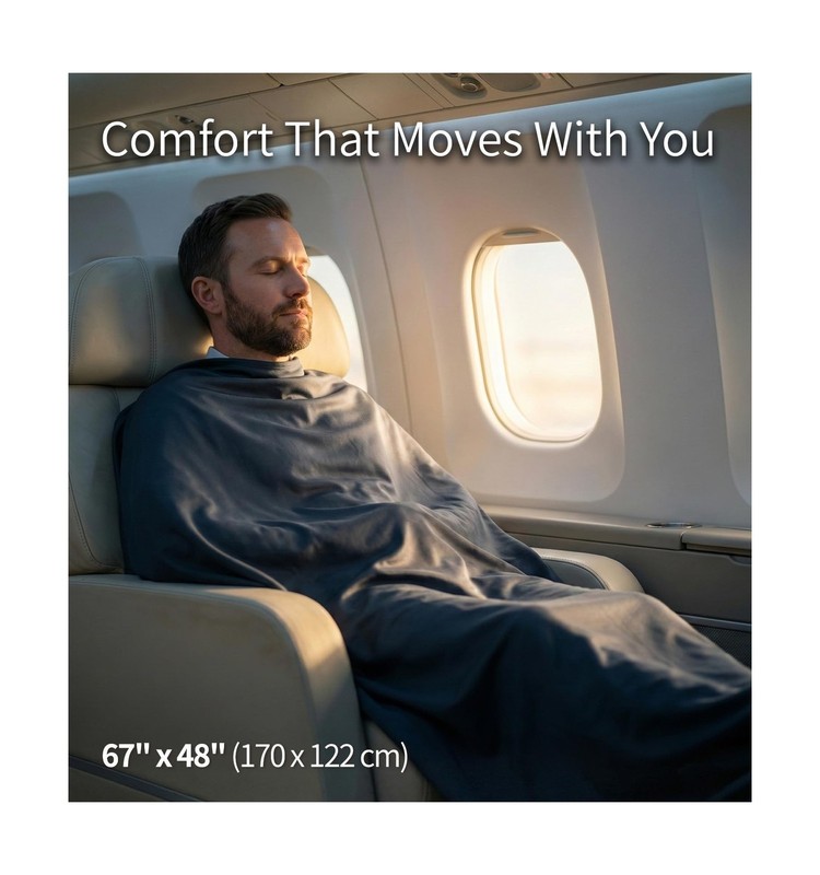 Litume Travel Blanket Lightweight and Breathable, 67 x 48 in Soft A... Fast Ship gallery