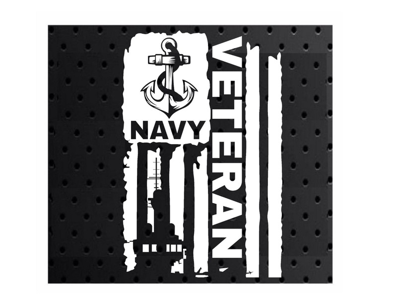 DISTRESSED UNITED STATES NAVY FLAG VETERAN VINYL DECAL STICKER 3.8″ x 6.0″