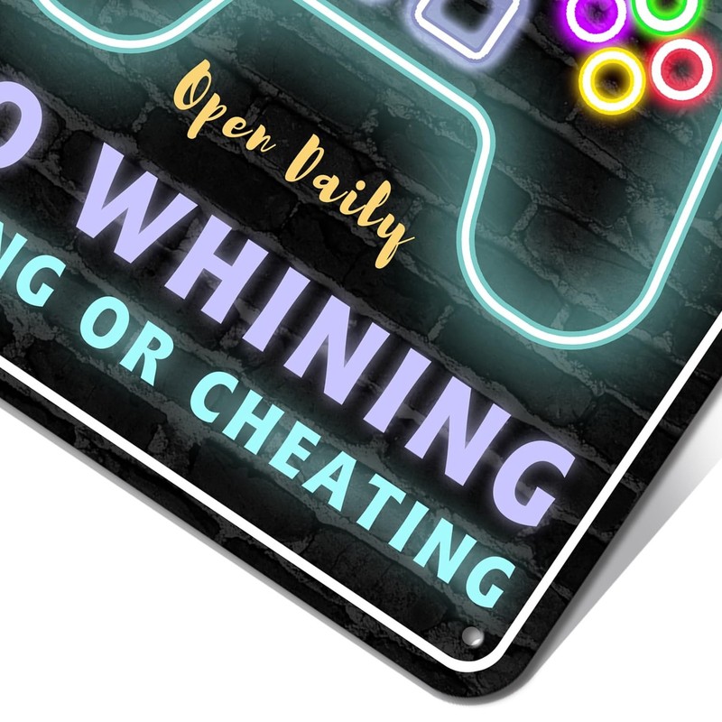 Gaming Room Metal Sign Gamer Wall Decor For Boys Game Room Bedroom Gamers Alu... gallery