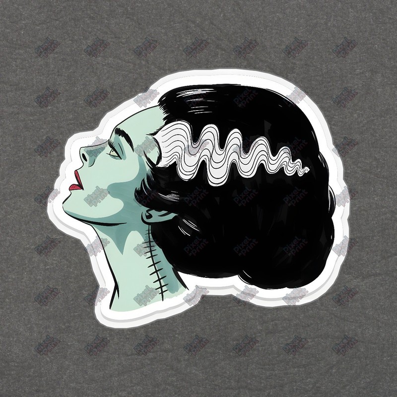 Vintage Bride of Frankenstein Sticker Classic Horror Film Art Mint #8987