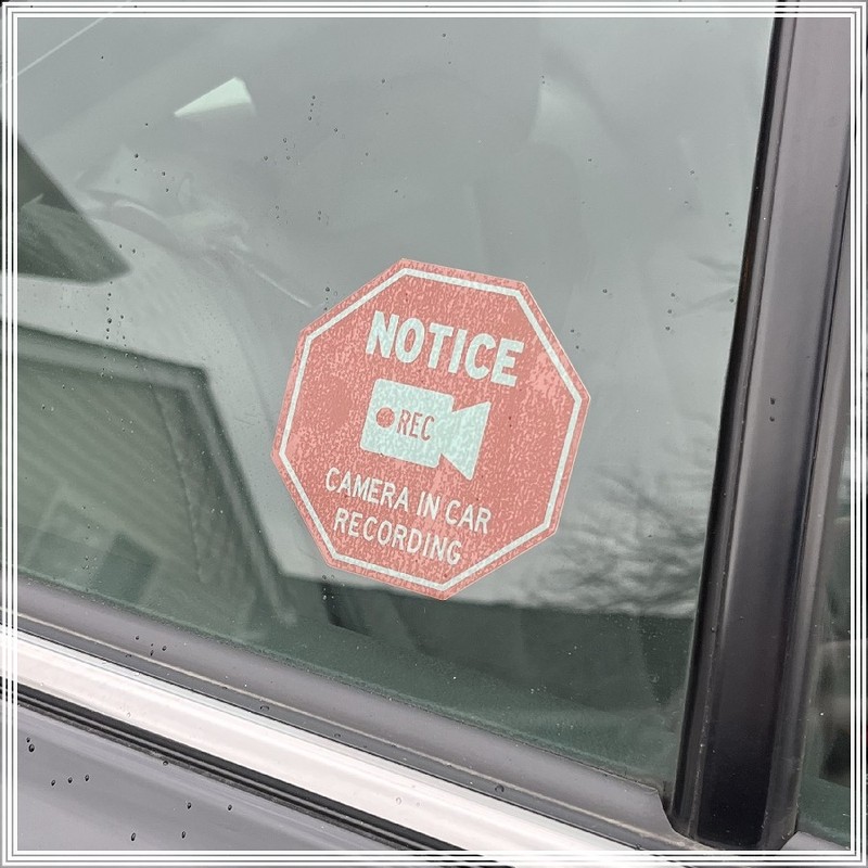 Camera in Car Recording Video 4-Pack INSIDE MOUNT Decals Red Stop Shape 2.75" gallery