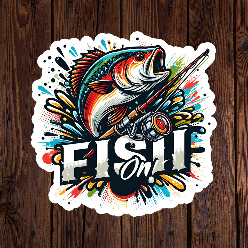 Fishing sticker vinyl decal largemouth bass fish on fishing novelty laptop
