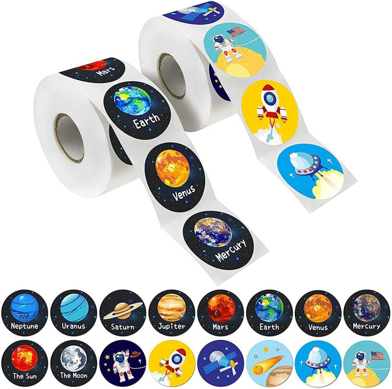 1000 Realistic Solar System Stickers for Kids - Outer Space Planet Stickers for