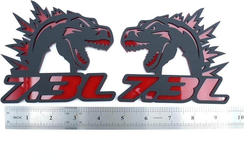 2Pc Godzilla Badges Raging 7.3 Emblem 3D Fender Angry Agressive Sticker Namep... gallery