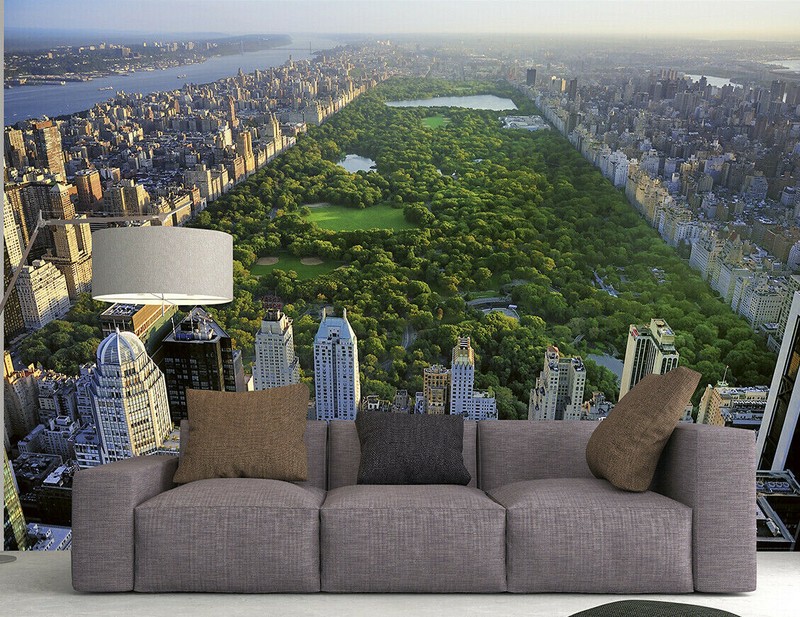 CENTRAL PARK Mural 144×100″ Removable Wallpaper NEW YORK Manhattan City View DIY