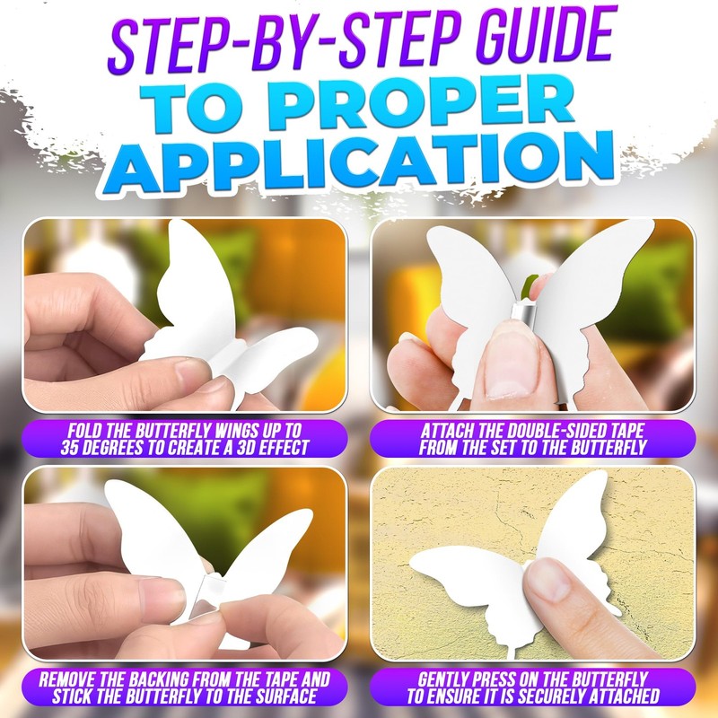 100Pcs White Butterfly Decor Set - 3D Butterflies for Bedroom, Nursery & Craf... gallery