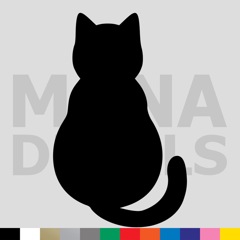 Cat Vinyl Die Cut Decal Sticker – Silhouette Outline Pet Animal Kitten