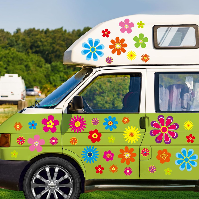 Daisy Stickers 180Pcs Flower Car Decals Vinyl Daisy Sticker Self Adhesive Car La