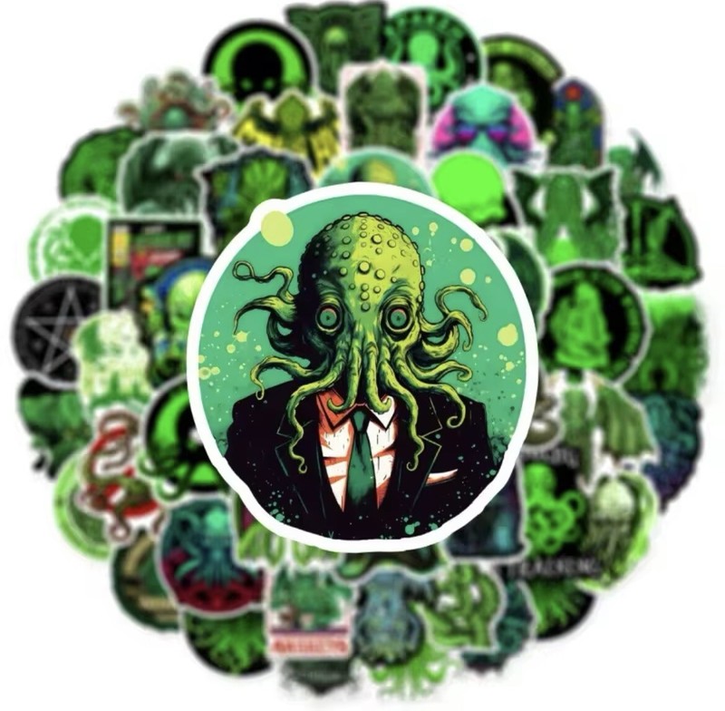 Cthulhu Sticker Style 50pk Mixed Cthulhu Cartoon Themed Random Funny Stickers gallery