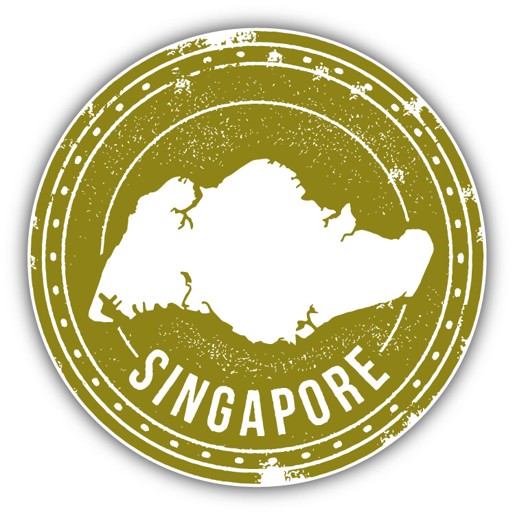 Singapore Asia Map Travel Grunge Stamp Car Bumper Sticker Decal
