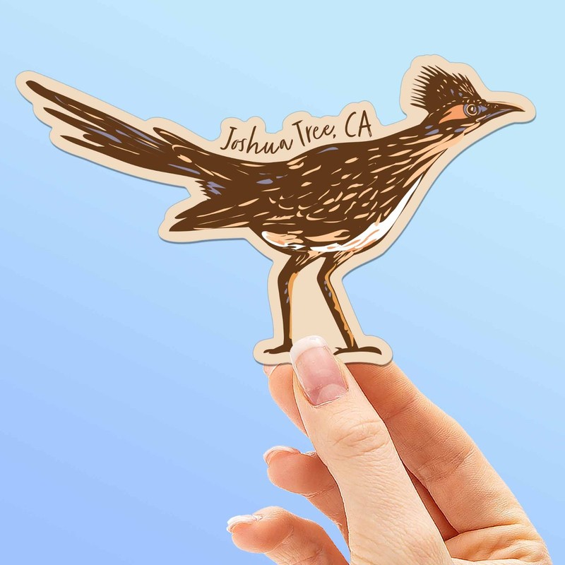 Joshua Tree Roadrunner Sticker – Southern California Bird Decal for Laptop