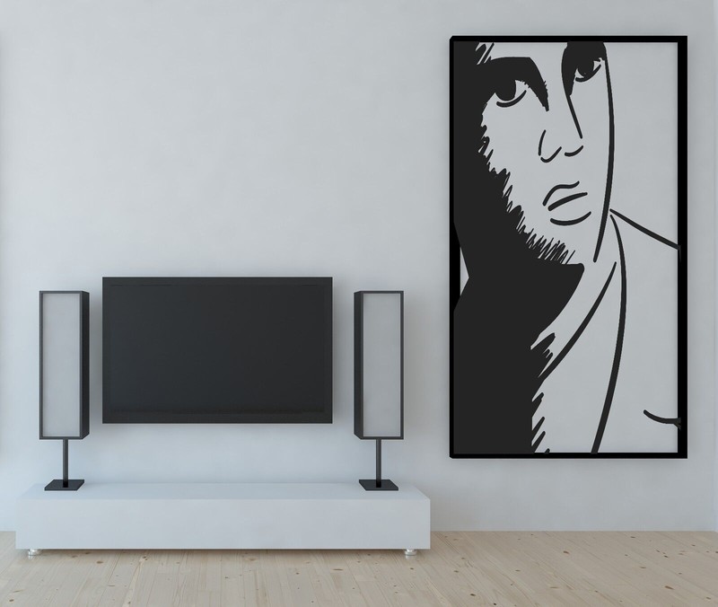 Vinyl Decal Wall Sticker Artistic Portrait Singer Elvis Presley (n716)