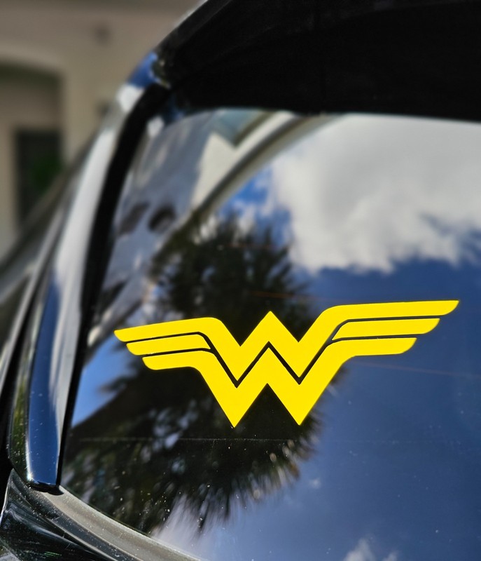 Wonder woman vinyl decal rear car window.