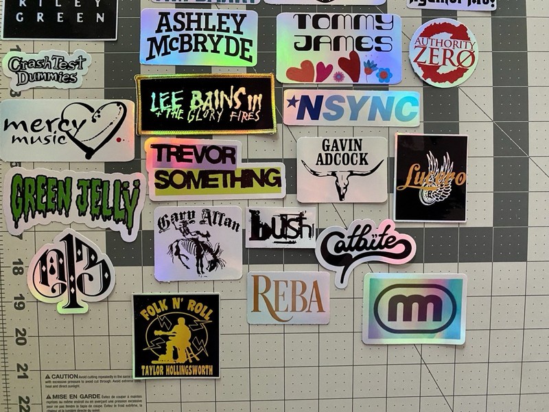 45 Rock Stickers Country R&B Pop Stickers Waterproof Holographic for Spec Order gallery