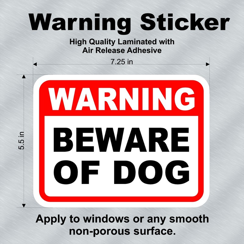 BEWARE OF DOG High Quality Laminated Sticker Decal 7.25″x5.5″ FREE SHIPPING