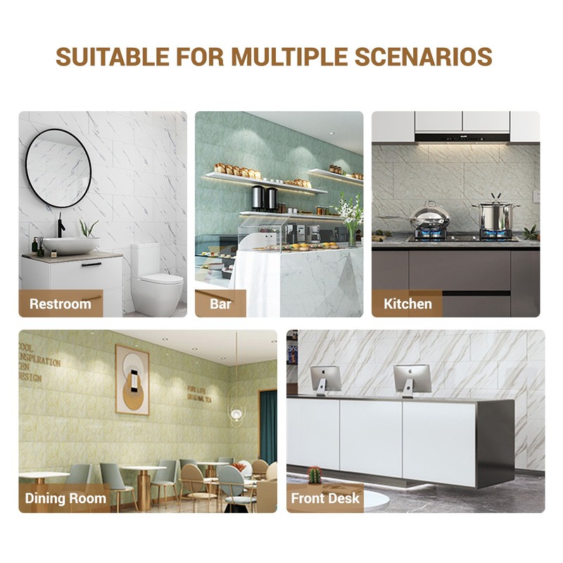 30PCS Self-Adhesive Marble Tiles Sticker Stick On Wall Floor Kitchen Bathroom US gallery