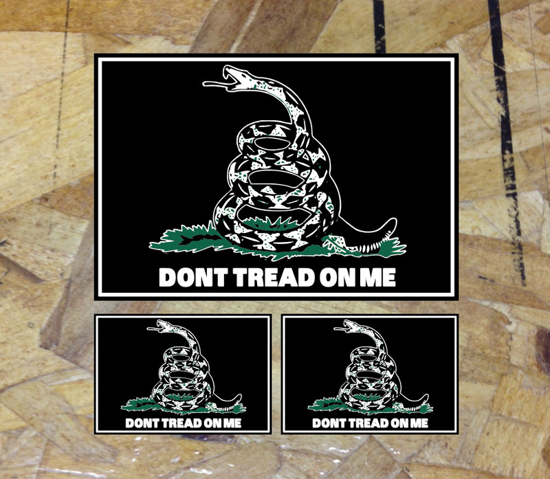 Black / White Don’t Tread On Me Gadsden Flag Sticker Decal Truck car – 3 for 1