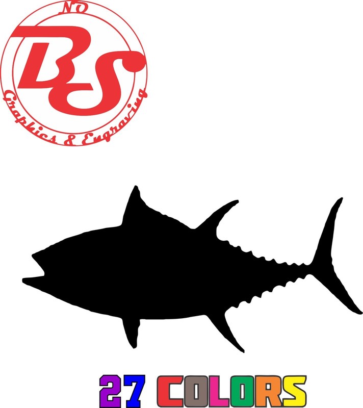 XL Tuna American Flag Vinyl Decal Boat Window Sticker Fishing Shore Beach noBS gallery