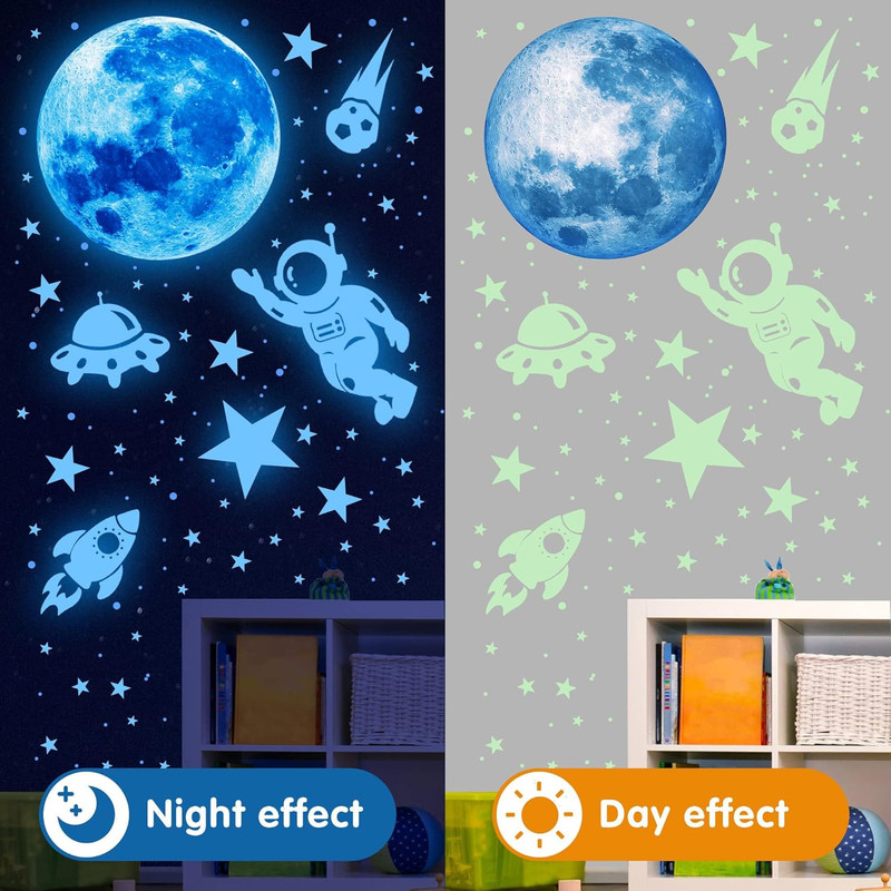 531Pcs Glow in the Dark Stars and Planet Wall Stickers,Galaxy Astronaut Rocket S gallery