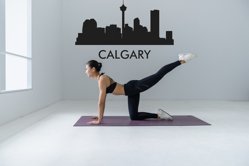 Cityscape Calgary Canada with Text Vinyl Decal Removable Matte Finish Skyline De
