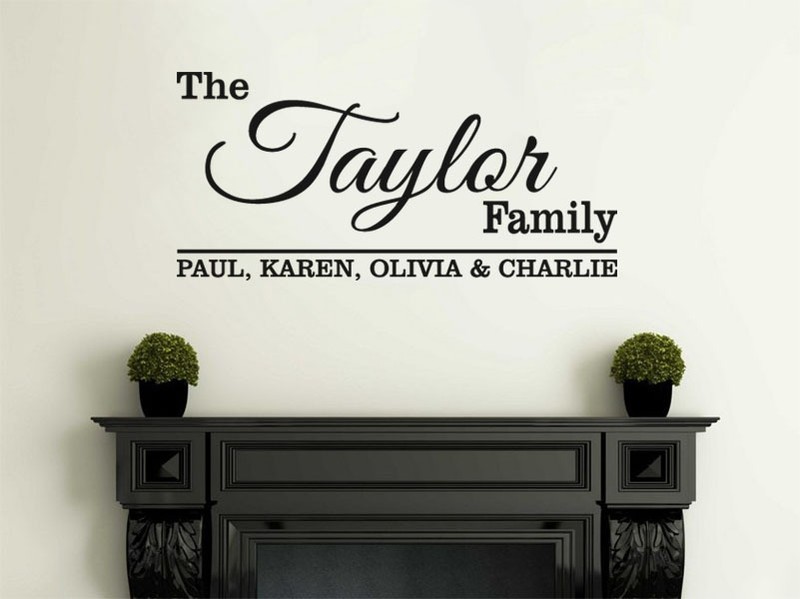 Personalised Family Wall Quote With All Names, Wall Art Sticker, Vinyl Decal