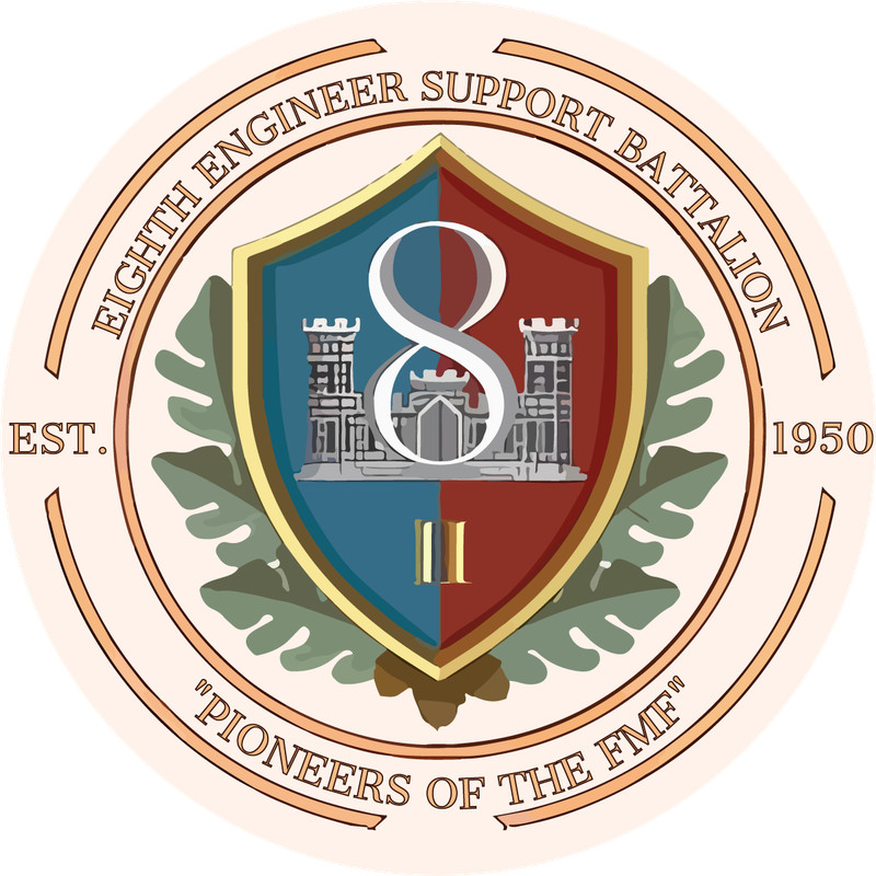 US Marine Corps Badge Sticker 8th Engineer Support Battalion