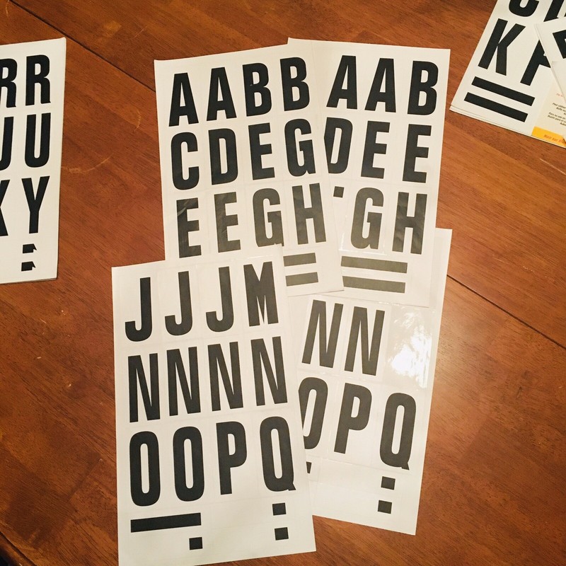 219 Of The 3” Vinyl LETTERS & SYMBOLS A-Z Black on White Self Adhesive Stickers gallery