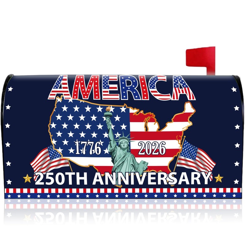 250 Anniversary USA Mailbox Covers Magnetic, 21″ X 18″ X 18″, Multicolor
