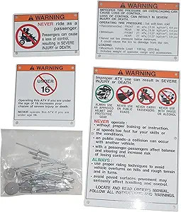 Warning Decals Compatible with ATV Models gallery