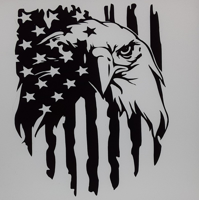 Eagle Flag Decal 5×4, Color Choice, Car, Home, Craft