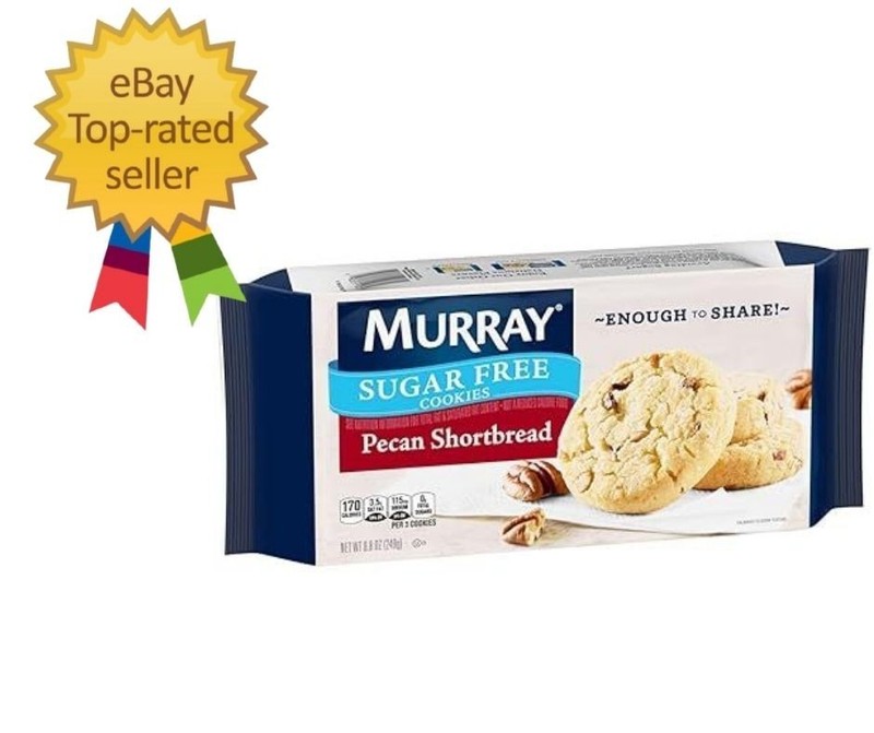 Sugar Free Cookies, Pecan Shortbread, 8.8 Ounce Tray, Pack of 12