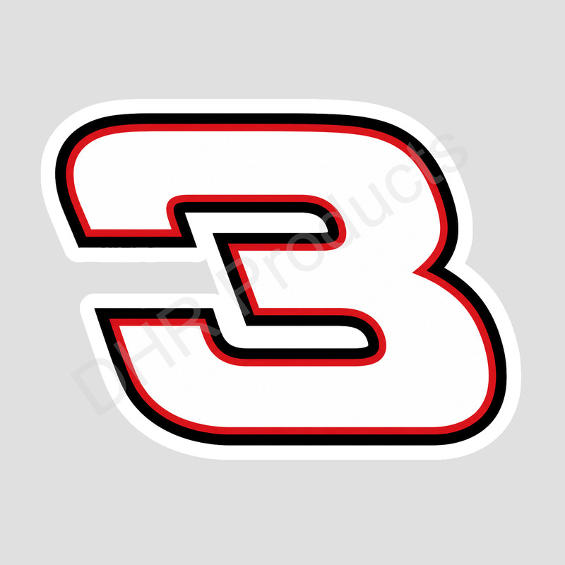 Dale Earnhardt Number 3 Logo Weather Resistant Vinyl Sticker/Decal NASCAR 08
