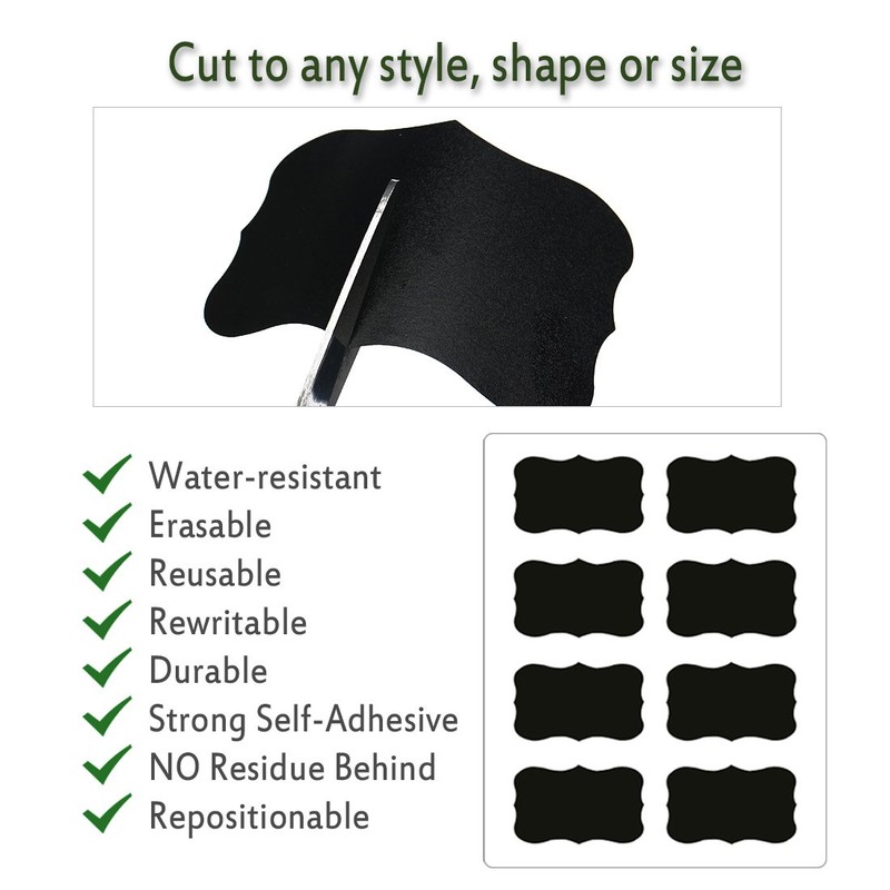 40pcs Chalkboard Labels Water-resistant Removable Blackboard Storage Sticker gallery