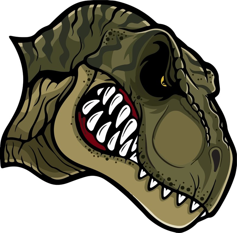 T-Rex FACE RIGHT 3M STICKER TREX T REX USA DINO DECAL DINOSAURS LIKE RAPTOR