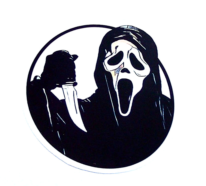“SCREAM” Cut Sticker Decal Scary Movie Horror Film Ghost Face