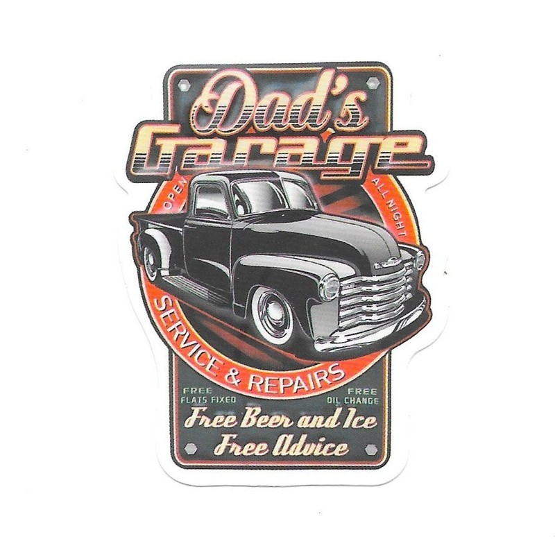 Dad’s Garage Vinyl Sticker Decal Retro Classic Truck Service and Repair