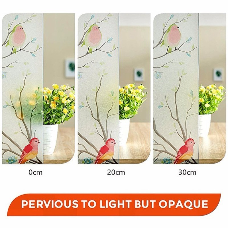 Privacy Casement Film Sticker NonAdhesive Frosted Bird Film for Home Decoration gallery