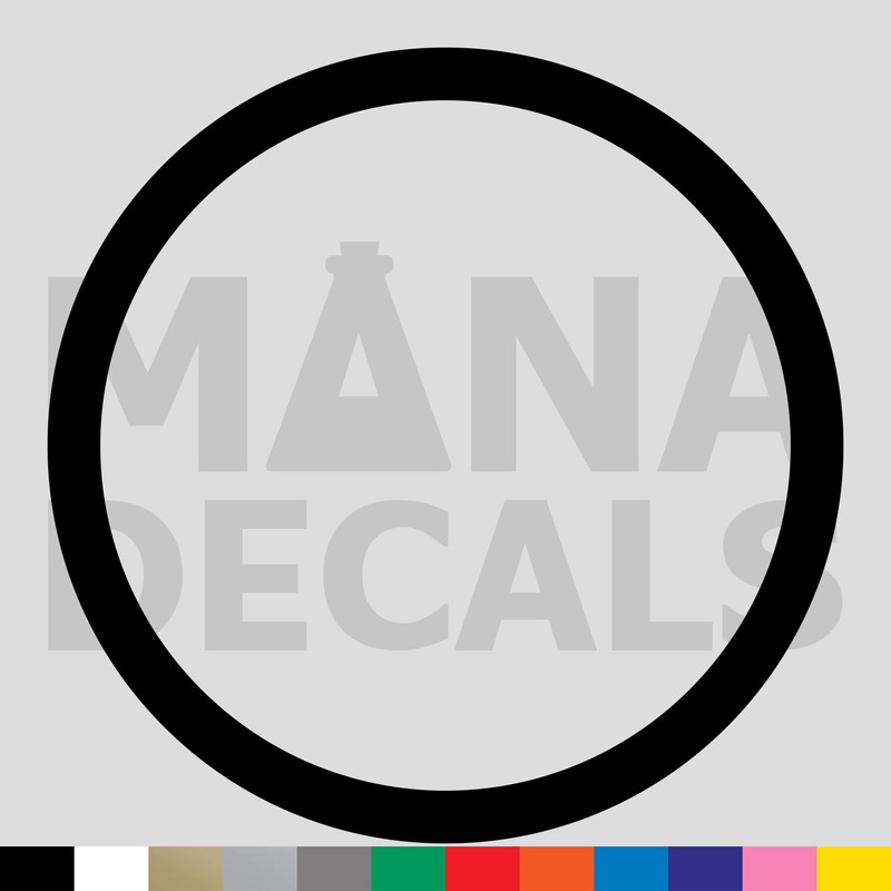 Circle Outline Vinyl Die Cut Decal Sticker – Round Shape Ring Hoop Loop