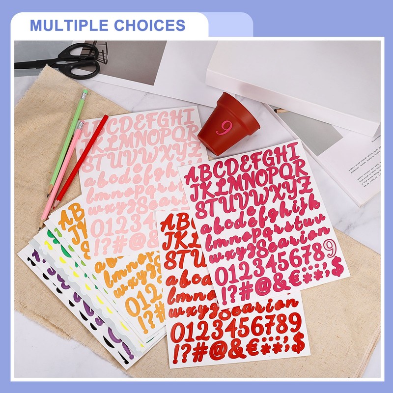 672 Piece Vinyl Stickers for Letters and Numbers (Red, 2.5cm) gallery