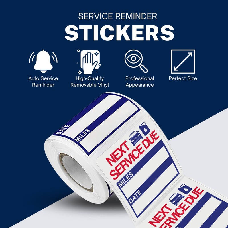 300 Pcs Oil Change Stickers – 2” x 2” Removable Vinyl Labels for Windshield, gallery