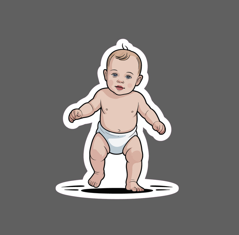 Baby First Steps Sticker Toddler Babies Life Cute Family Gift Waterproof NEW